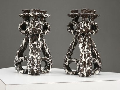 Marius GIUGE (1909-1980) 

Paire de chandeliers...