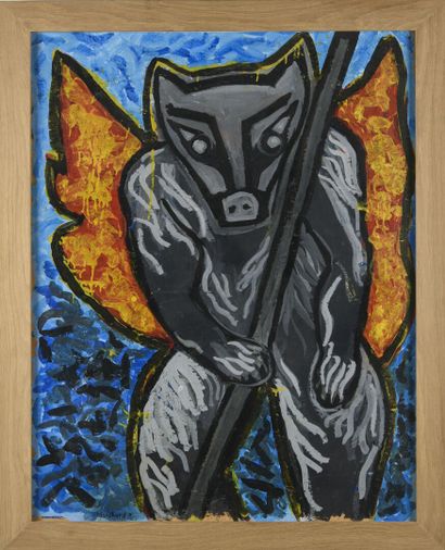 null Remi BLANCHARD (1958 - 1993) 

Animal fantastique sur fond bleu



Acrylique...