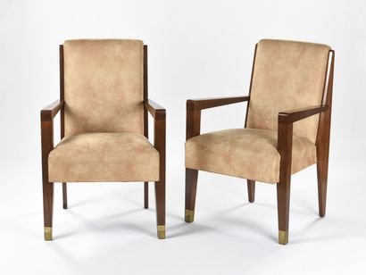 null FRENCH WORK OF THE 40'S

Pair of armchairs with mahogany structure, straight...