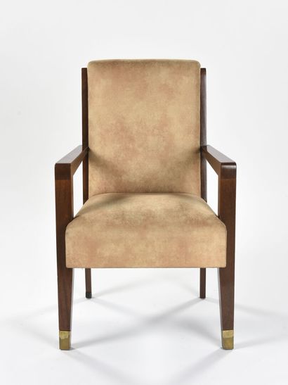 null FRENCH WORK OF THE 40'S

Pair of armchairs with mahogany structure, straight...