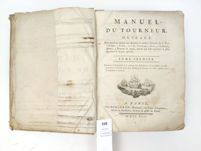 null BERGERON. Manuel du Tourneur. Tome Premier [sur II]. Un volume in-4 relié vélin....