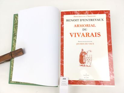 null [ARDECHE] D'ENTREVAUX Benoît. Armorial du Vivarois. Un volume in-4 relié pleine...
