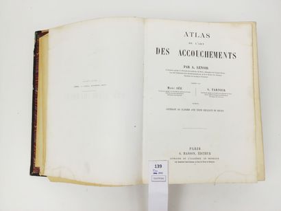 null [MEDECINE]. LENOIR A. Atlas de l'Art des Accouchements. Un volume in-4, demi-reliure...