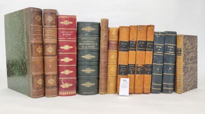 null Ensemble de 13 volumes du XIXe dont : Itinéraire de Paris à Jérusalem par Chateaubriand...