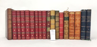 null [LITTERATURE]. 18 volumes XIXe XXe reliés cuir dont, Chateaubriand, Voltair...