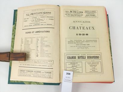 null Annuaire des Châteaux et des Villégiatures pour 1929. Un fort volume in-8, demi-reliure...