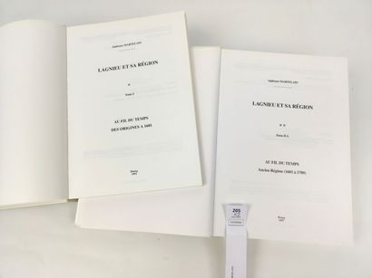 null [AIN]. MARTELAIN Alphonse. Lagnieu et sa région. 2 volumes in-4 reliés. Bourg-en-Bresse,...