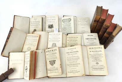 null 17 volumes reliés cuir du XVIIIe ou XIXe siècles, complets ou incomplets dont :...