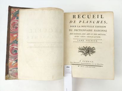 null [ENCYCLOPEDIE DIDEROT ET D'ALEMBERT]. Recueil de planches pour la nouvelle édition...