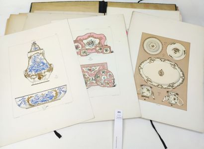 null GARNIER Edouard. La Porcelaine tendre de Sèvres. In folio en feuilles. 49 planches...