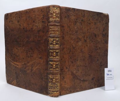 null Dictionnaire Français-Portugais. Grand in-8 relié plein cuir. Barcelone, 1772....