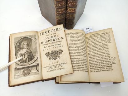 null GIRARD Guillaume. Histoire de la vie du Duc d'Espernon. 4 volumes in-12 reliés...