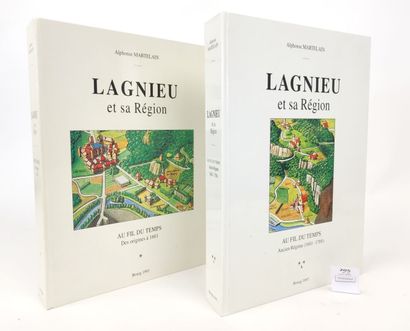 null [AIN]. MARTELAIN Alphonse. Lagnieu et sa région. 2 volumes in-4 reliés. Bourg-en-Bresse,...