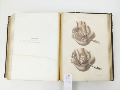 null [MEDECINE]. LENOIR A. Atlas de l'Art des Accouchements. Un volume in-4, demi-reliure...