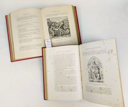 null Réunion de 2 volumes in-4 dans de luxueuses reliures d'Engel :

Les Saints Evangiles...