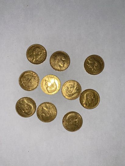 10 pièces de 20 francs or Napoléon 3