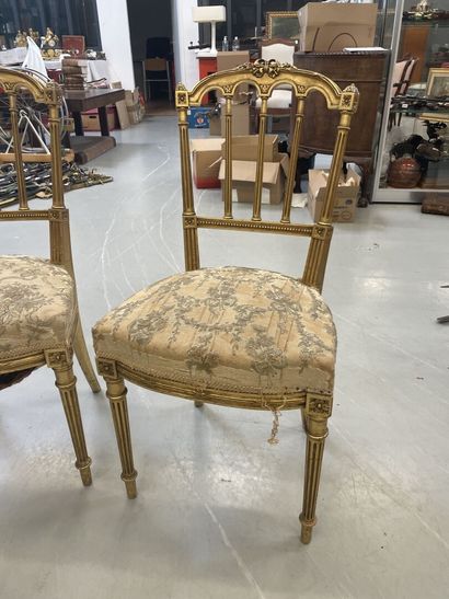 null Paire de chaises en bois doré 

Epoque Napoleon III