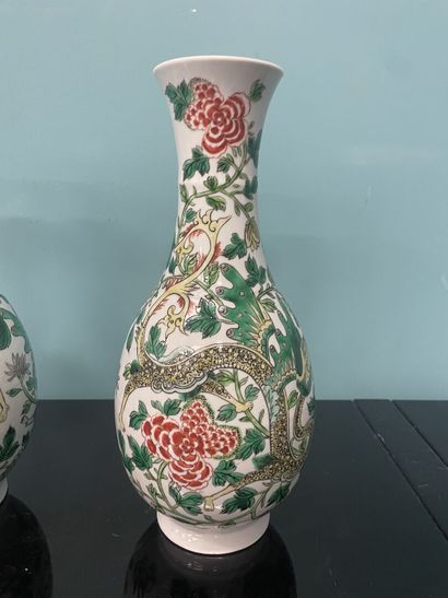 null Chine paire de vases à décor de dragons

H : 35