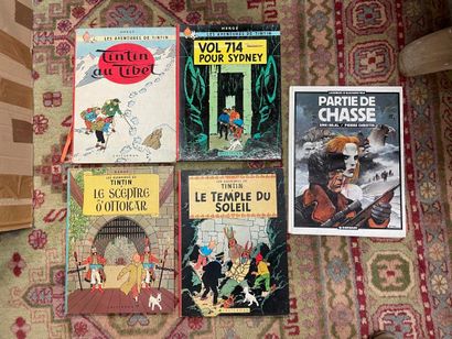 Lot de bandes dessinées dont Tintin