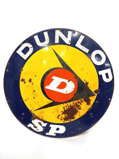 null DUNLOP SP 

Grande plaque ronde publicitaire en tôle émaillée, simple face 

Diamètre:...