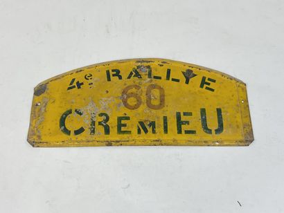 4ème rallye de Crémieu, concurrent n°60 
Plaque...