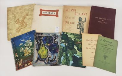 null [OENOLOGIE]. 9 volumes ou plaquettes (accidents) :

Le Vin et l'Art. Ca. 1950....