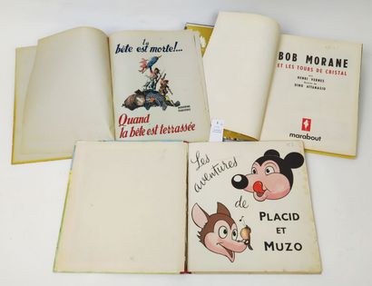 null 3 albums de BD anciennes : 



Aventures de Placid et Muzo 

Bob Morane et les...