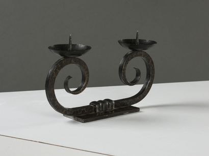 null Michel ZADOUNAISKY (1903 - 1983) 



Candlestick with two lights with rectangular...