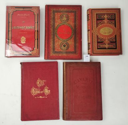 null Un ensemble de 5 volumes in-4 du XIXe siècle en cartonnage éditeur (accidents)...