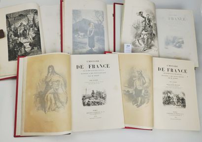 null GUIZOT. Histoire de France. 5 volumes in-4 en demi-chagrin très ornés de l'éditeur....