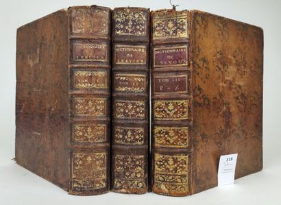 null Berthelin. Abrégé du dictionnaire de Trévoux. 3 volumes XVIIIe réappareillé...