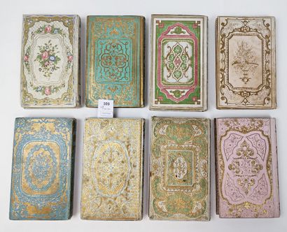 null Cartonnages romantiques. 8 volumes (ca. 1850) dont : les Jeunes Voyageurs en...