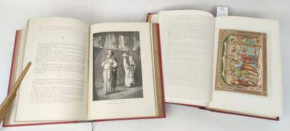 null Réunion de 2 volumes in-4 dans de luxueuses reliures d'Engel :

Les Saints Evangiles...