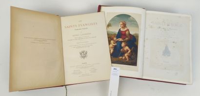 null Réunion de 2 volumes in-4 dans de luxueuses reliures d'Engel :

Les Saints Evangiles...