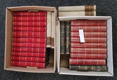 2 cartons de livres reliés XIXe dont Biographie...