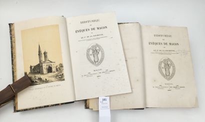 null DE LA ROCHETTE, Comte. Histoire des Évêques de Macon. 2 volumes in-8, demi-reliures...