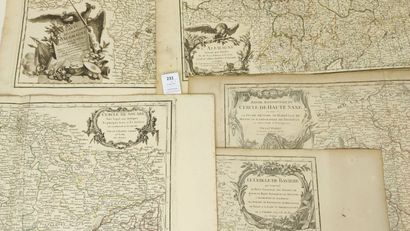 null Allemagne. Un ensemble de 5 cartes du XVIIIe siècle : Bavière par le Robert...