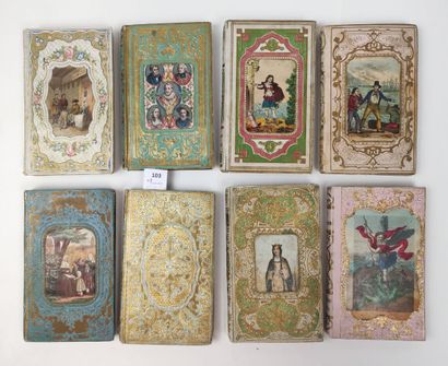 Cartonnages romantiques. 8 volumes (ca. 1850)...