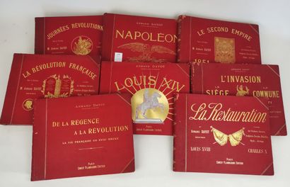 null [Histoire]. DAYOT Armand. Réunion de 8 volumes in-4 en reliure d'éditeur : Louis...