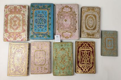 null Cartonnages Romantiques. 9 volumes (ca. 1850) dont Histoire et Description du...