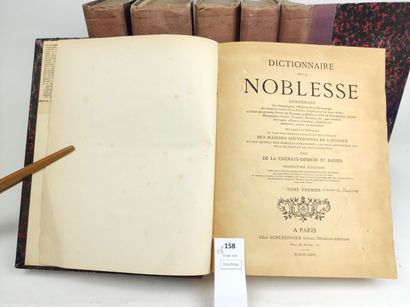 null DE LA CHENAYE-DEBOIS et BADIER. Dictionnaire de la Noblesse. 6 volumes in-4...