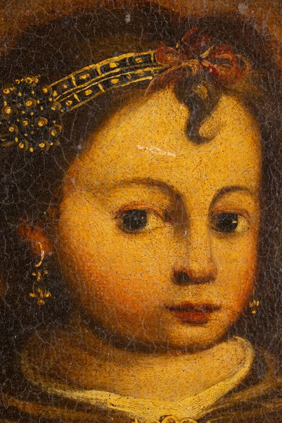 null Ecole 17ème siècle

Portrait d'enfant à la boucle d'oreille 

Huile sur toile...