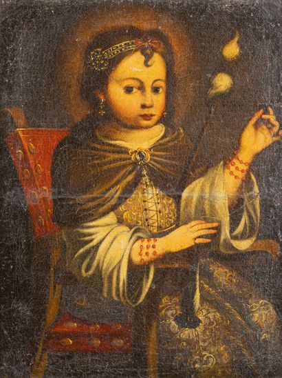 null Ecole 17ème siècle

Portrait d'enfant à la boucle d'oreille 

Huile sur toile...