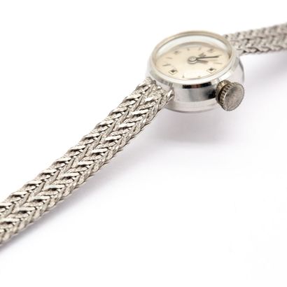 null LIP Ladies' watch, bracelet and case in 18K (750) white gold Mechanical movement....