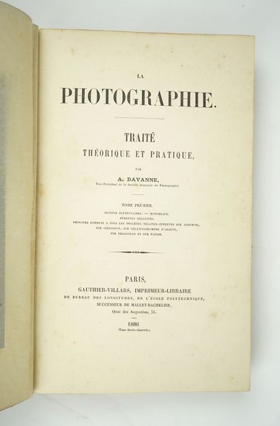 null [Photographie] DAVANNE (Alphonse) : La photographie. Traité théorique et pratique....