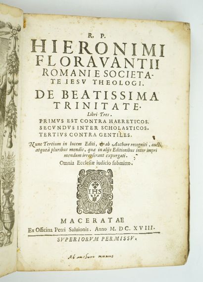 null [reliure aux armes] FIORAVANTI (Hieronimi) : R.P. Hieronimi Floravantii Romani...