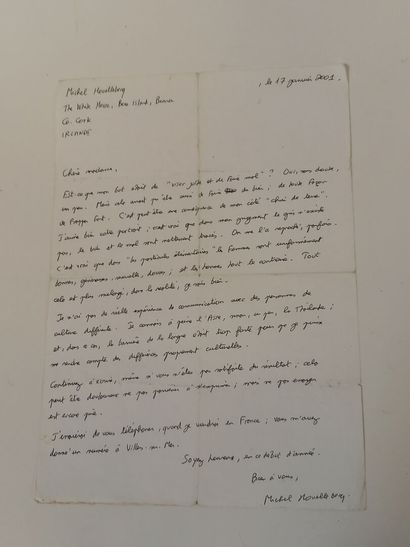 null [Manuscript] HOUELLEBECQ (Michel): an autograph letter. 



A handwritten letter...