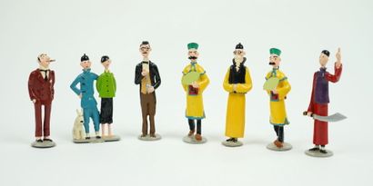  PIXI - TINTIN - HERGE. 
le LOTUS BLEU - 7 figurines. 1988 
n°365 ref 4401. Tintin,...