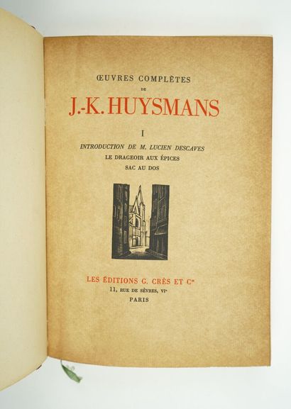 null HUYSMANS (Joris-Karl) : OEuvres complètes. Paris, Crès, 1928-1934. 18 tomes...