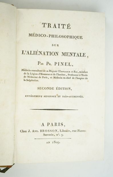 null PINEL (Philippe): A medical-philosophical treatise on insanity. Second edition,...